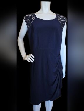 💛 71. Laura Plus Size 16 Blue Cocktail Studded Dress